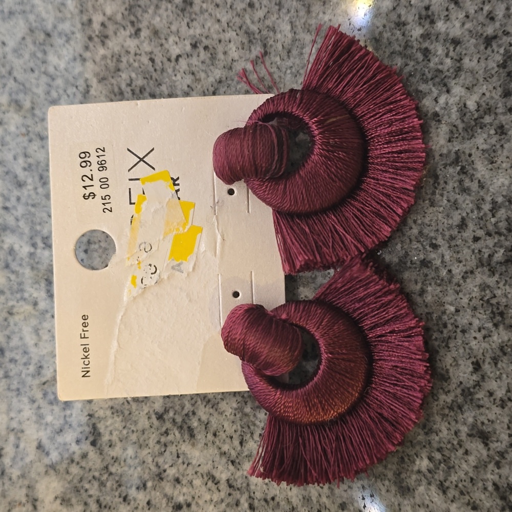 2/$10 Sugarfix by BaubleBar Burgundy Earrings